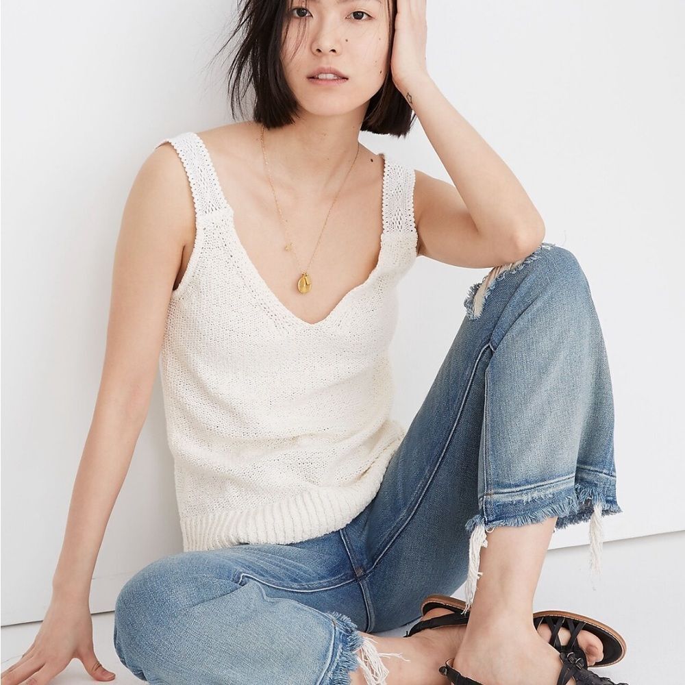Madewell Crochet-Strap Sweater Tank,‎ Sz M